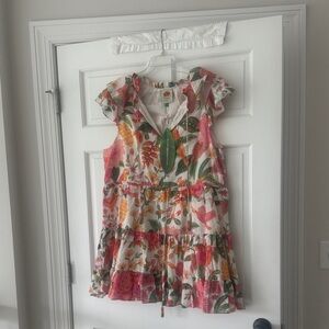 FARM Rio Kids Dress with Pink and Green Floral Design
